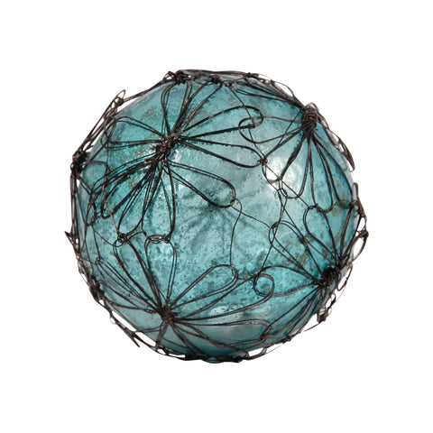 Camile Decorative 4-Inch Sphere In Antique Turquoise Artifact