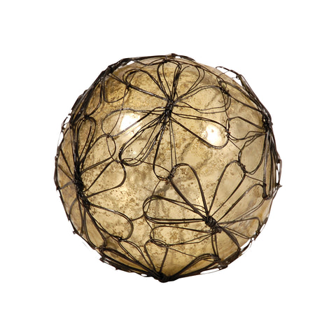 Camile Decorative 4-Inch Sphere In Antique Wheat Artifact