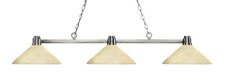 Z-Lite Park Brushed Nickel 3 Light Island/Billiard Light 314BN-AGM14