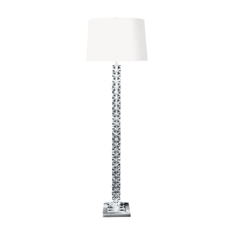 Diamond Cut Crystal Floor Lamp with Satin Nickel Base