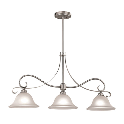 Brighton 3 Light Island In Brushed Nickel