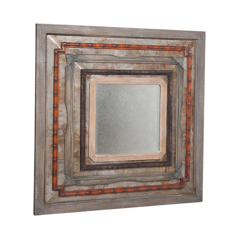 Square Tin Antiqued Mirror