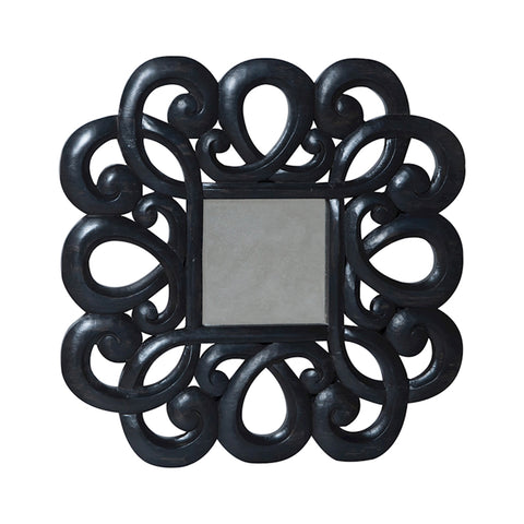 Curled Antiqued Beveled Mirror