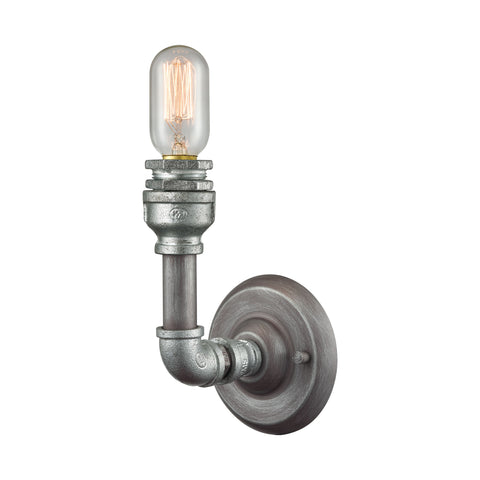 Cast Iron Pipe 1 Light Vanity In Weathered Zinc