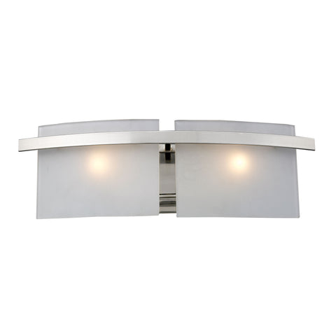 Briston 2 Light Vanity In Satin Nickel And Frosted White Glass