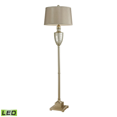 Elmira Antique Mercury Glass LED Floor Lamp With Silver Accents