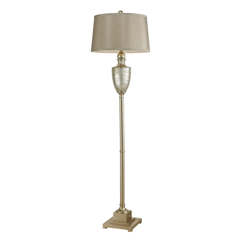 Elmira Antique Mercury Glass Floor Lamp With Silver Accents