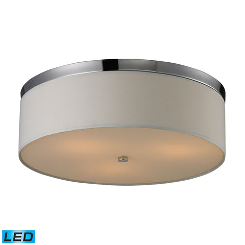 Flushmounts 3 Light LED Flushmount In Polished Chrome And Frosted White Glass