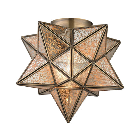 Moravian Star Flush Mount - Gold