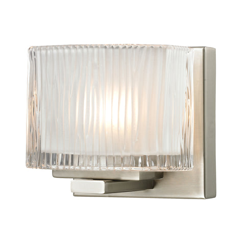 Chiseled Glass 1 Light Vanity In Brushed Nickel