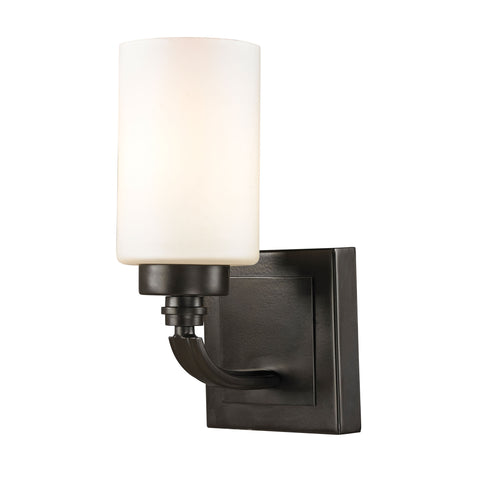 Dawson 1 Light Vanity In Oil Rubbed Bronze And Opal White Glass