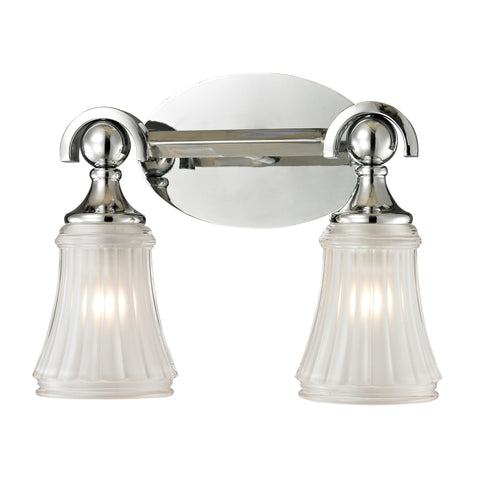 Jayden 2 Light Vanity In Polished Chrome And Frosted Glass