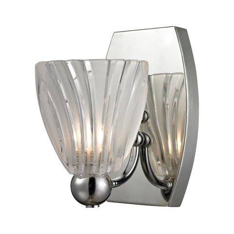 Lindale 1 Light Vanity In Polished Chrome And Scalloped Glass