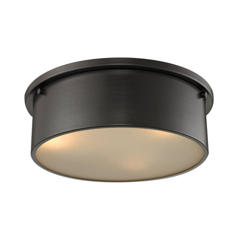 Simpson 3 Light Flushmount In Oil Rubbed Bronze