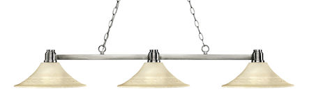 Z-Lite Park Brushed Nickel 3 Light Island/Billiard Light 314BN-FGM16