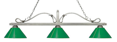 Z-Lite Melrose 3 Light Billiard Light 114-3AS-PGR