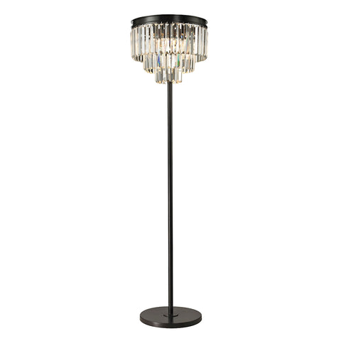 Palacial 3 Light Floor Lamp In Oil Rubbed Bronze And Clear Crystal