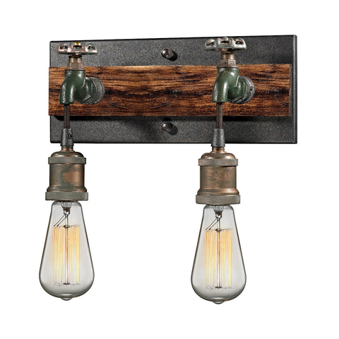 Jonas 2 Light Vanity In Weathered Multitone