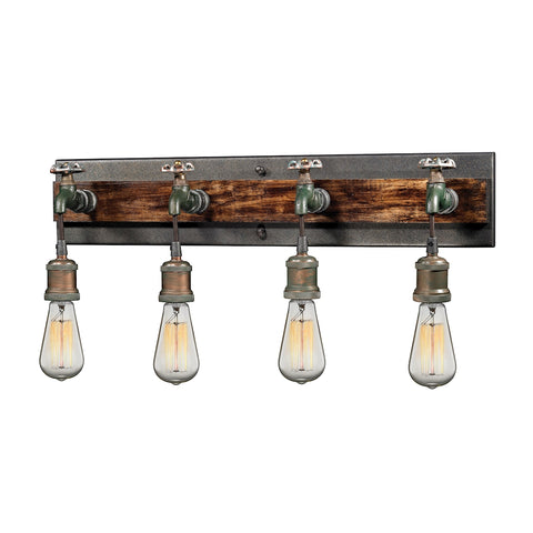 Jonas 4 Light Vanity In Weathered Multitone