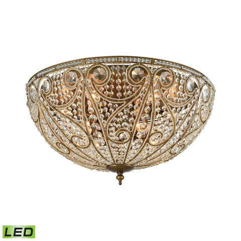 Elizabethan 10 Light LED Flush In Dark Bronze