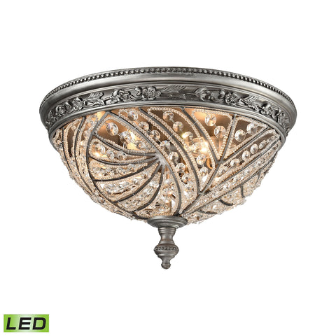 Renaissance 4 Light LED Flush In Weathered Zinc