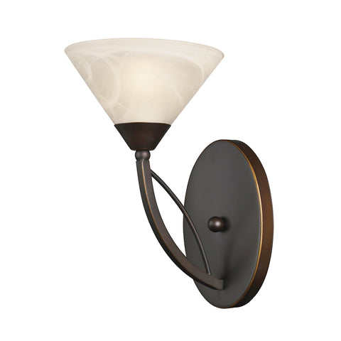 Elysburg 1 Light Vanity In Oil Rubbed Bronze And White Glass