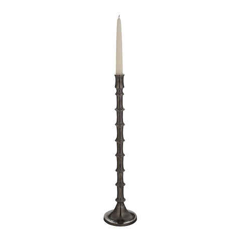 Gunmetal Bamboo Candleholder - Large