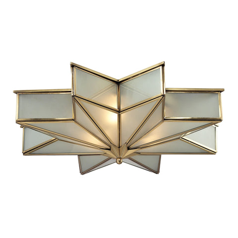 Decostar 3 Light Flushmount In Brushed Brass