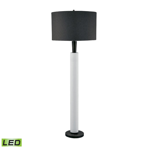 Modern Wood And White Bisque Ceramic LED Floor Lamp