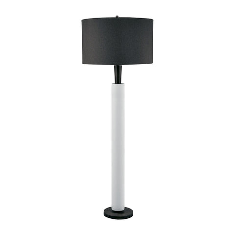 Modern Wood And White Bisque Ceramic Floor Lamp