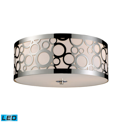 Retrovia 3 Light LED Flushmount In Polished Nickel