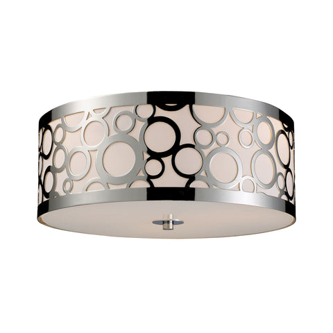 Retrovia 3 Light Flushmount In Polished Nickel