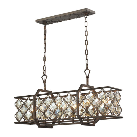 Armand 6 Light Island In Weathered Bronze