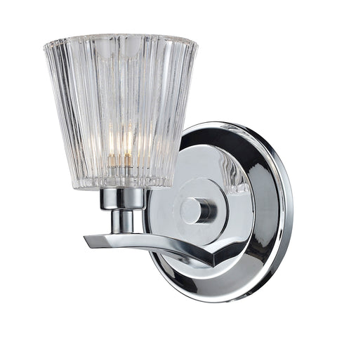 Calais 1 Light Vanity In Polished Chrome And Clear Crystal Glass