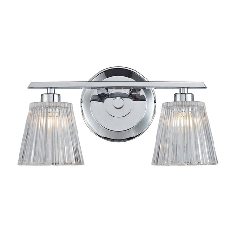 Calais 2 Light Vanity In Polished Chrome And Clear Crystal Glass