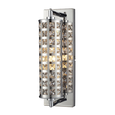 Crystallure 1 Light Vanity In Polished Chrome With Laser Cut Shade