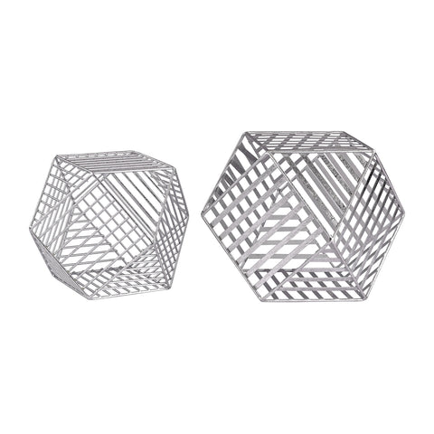 Silver Metallic Wire Dodecahedron