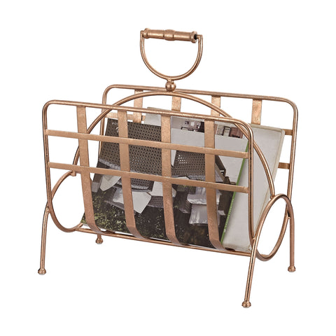 Strapped Rose Gold Magazine Rack