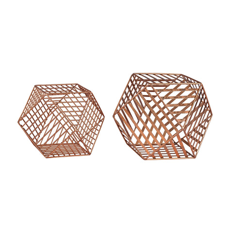 Copper Metallic Wire Dodecahedron