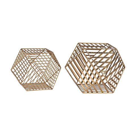 Gold Metallic Wire Dodecahedron