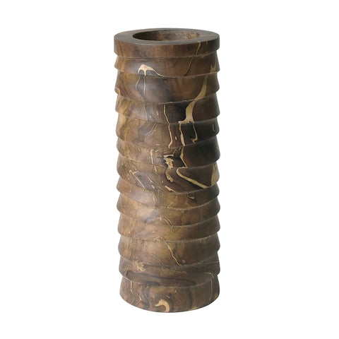 Marbled Terraced Wood Pillar Holder - Medium