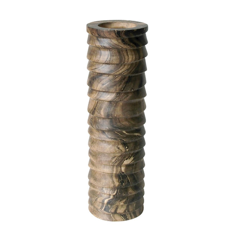 Marbled Terraced Wood Pillar Holder - Large