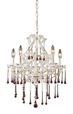 Opulence Amber Crystal Set For 5 Light Chandelier