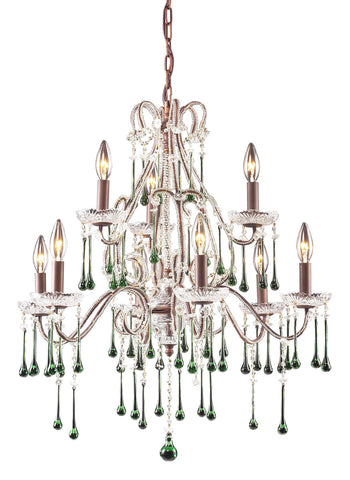 Opulence 9 Light Chandelier Frame In Rust