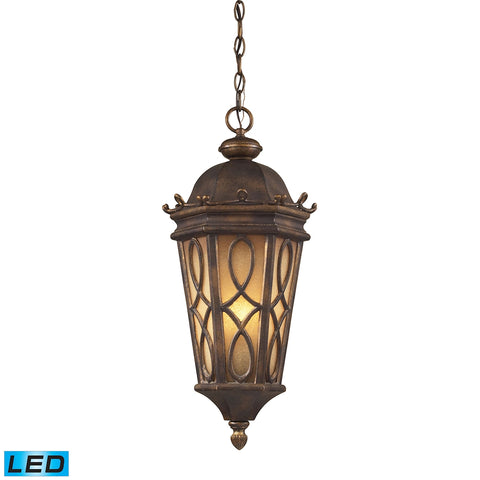 Burlington Junction 3 Light Outdoor LED Pendant In Hazelnut Bronze