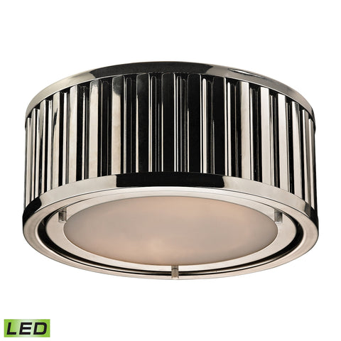 Linden Manor 2 Light LED Flushmount In Polished Nickel