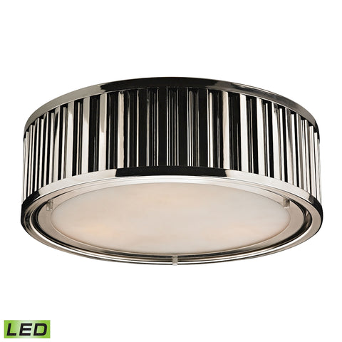 Linden Manor 3 Light LED Flushmount In Polished Nickel