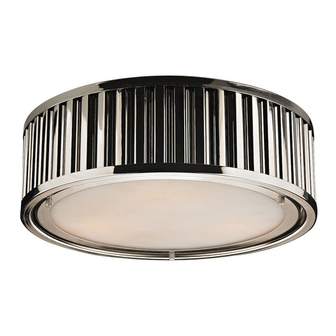 Linden Manor 3 Light Flushmount In Polished Nickel