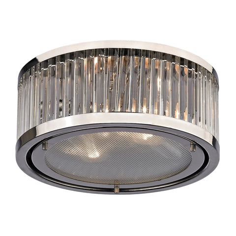 Linden Manor 2 Light Flushmount In Crystal And Polished Nickel