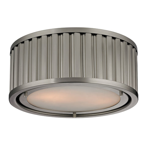 Linden Manor 2 Light Flushmount In Brushed Nickel